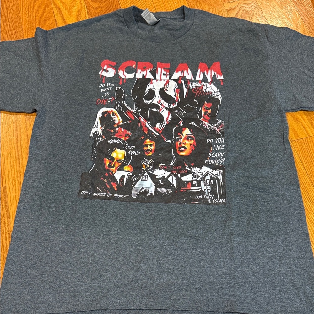 Scream Graphic T-Shirt - Gray